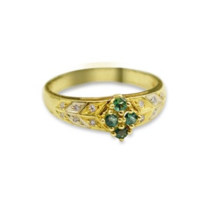 Alexandrite Ring -Echte Steen met diamanten in 14K Goud met Certificaat! Alleen gratis verzending in Nederland