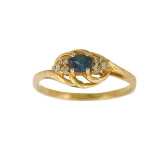 Alexandriet Diamond Ring - natuurlijke alexandriet - in 14 K Yellow Gold met certificaat!  Gratis verzending in de VS