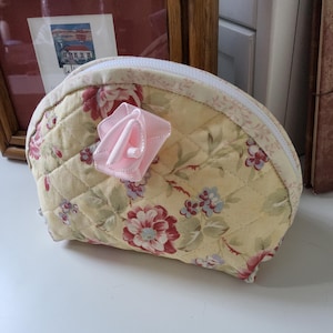 Clam Shell Shaped Cosmetic Dumpling Pouch, use as Makeup Bag, Brushes, Hair Clips, Scrunchies, Lotions, Travel Bag