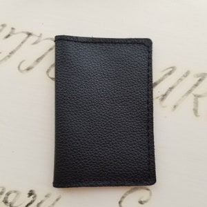 Black Pebbled Leather Credit and Business Card Holder, Soft to Touch, Use for Cash, Credit or Business Cards, Keep Important Cards Safe