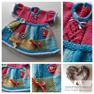 Baby knitting patterns Patchwork Dress Knitting Pattern PDF Baby Toddler Dress , easy to knit , stash buster