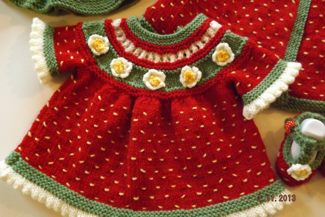 Baby Knitting Patterns Strawberry Shortcake Baby Knitting Pattern PDF