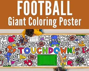 Giant 10-Foot FOOTBALL Coloring Page Banner | Coloring Poster | Christmas Decor | Kids Coloring Activity | Coloring Tablecloth | Super Bowl
