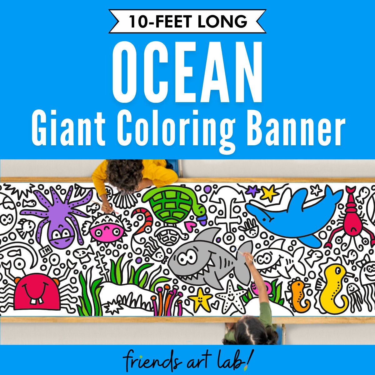 GIANT 10-foot OCEAN Coloring Page Banner Coloring Poster - Etsy New Zealand
