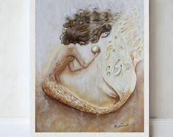 Mermaid Pearl Art Print