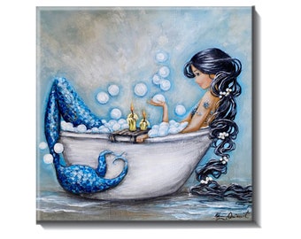Mermaid in bathtub ceramic tile for bathroom backsplash