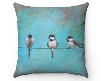 Birds On Wire Pillow Etsy