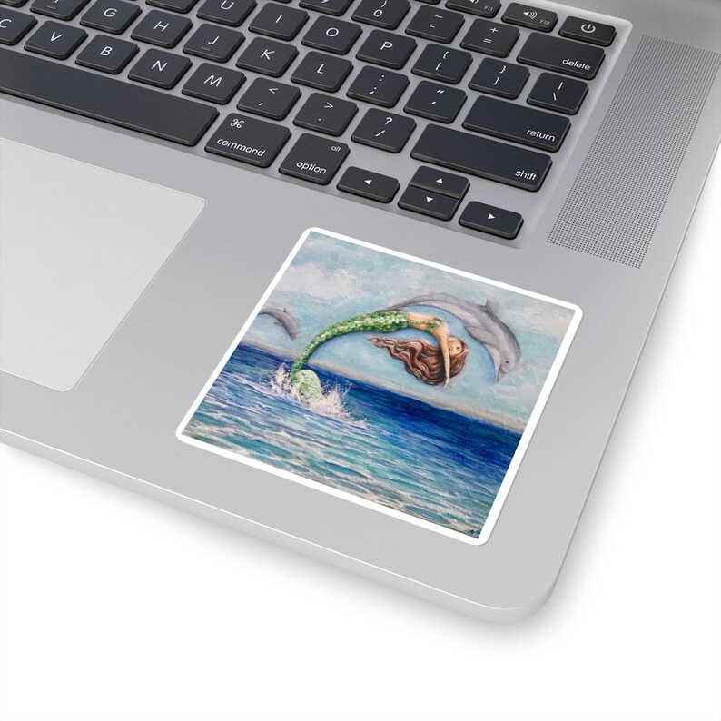 Dolphin and mermaid sticker large mermaid decal