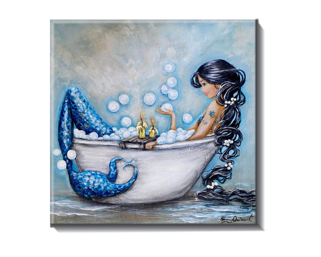 Mermaid in Bathtub Ceramic Tile for Bathroom Backsplash - Etsy