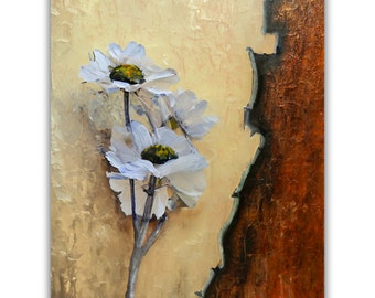 Abstract daisy flower painting modern art print