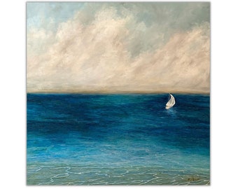 ocean print, sail boat coastal wall art