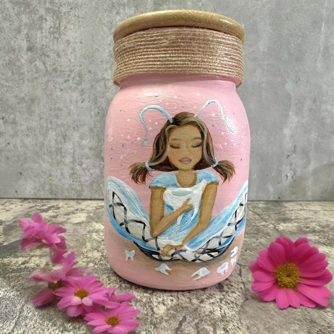 Teeth In Jar Tooth Fairy Container, Jar Painting - Etsy