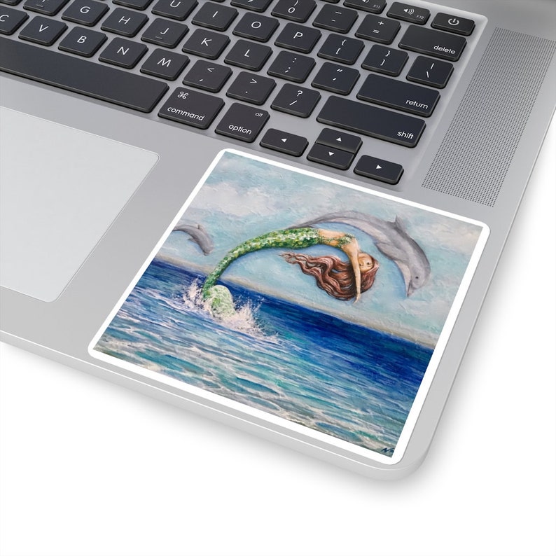 Dolphin and mermaid sticker large mermaid decal
