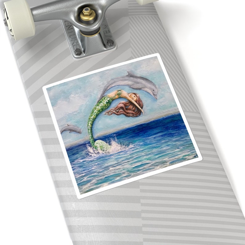 Dolphin and mermaid sticker large mermaid decal