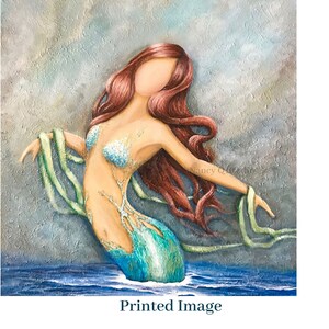 Mermaid decorative tile, coastal ceramic back splash decor image 6