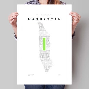 Inspiré de MANHATTAN Woody Allen minimaliste Movie Poster Print - 13 « x 19 » (33 x 48 cm) - édition limitée 100 exemplaires