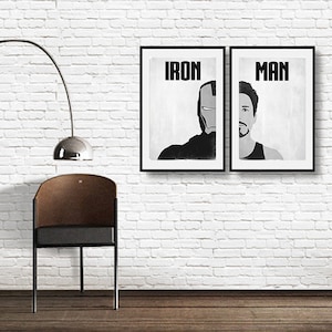 IRON MAN Poster Set, Avengers Minimalist Posters, Black and White Large Wall Art, College Student Gift Dorm Decor, Gift for Him, Art Print image 3