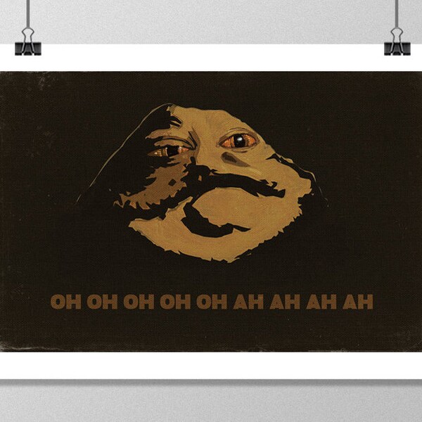 STAR WARS inspired Jabba The Hutt Minimalist Movie Poster Print - 13"x19" (33x48 cm)