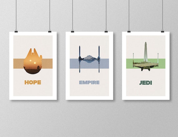 Star Wars Original Trilogy Posters Wood Wall Art