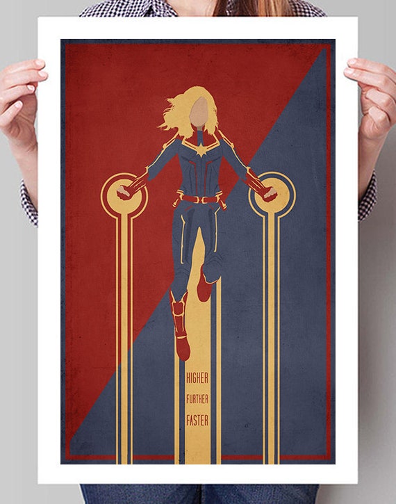 Welp Captain Marvel Inspired Minimalist Movie Poster Print | Etsy HP-01