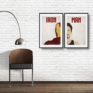 IRON MAN Poster Set, Avengers Minimalist Posters, Black and White Large Wall Art, College Student Gift Dorm Decor, Gift for Him, Art Print image 4