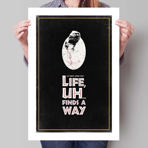 JURASSIC PARK Inspired Baby Raptor Minimalist Movie Poster Print - 13&quot;x19&quot; (33x48 cm)