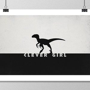 JURASSIC PARK Inspired Raptor Minimalist Movie Poster Print - 13"x19" (33x48 cm)