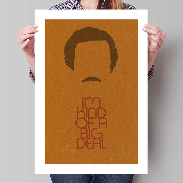 ANCHORMAN Inspired Minimalist Ron Burgundy Movie Poster Print - 13"x19" (33x48 cm)