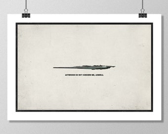 STAR WARS Inspired Star Destroyer Minimalist Movie Poster Print - 13"x19" (33x48 cm)