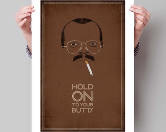 JURASSIC PARK Inspired "Hold On To Your Butts" Minimalist Movie Poster Print - 13"x19" (33x48 cm)