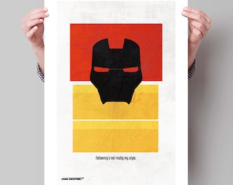 IRON MAN Inspired Minimalist Movie Poster Print - 13"x19" (33x48 cm)