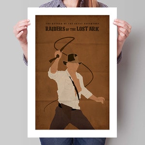 INDIANA JONES Inspired Raiders of the Lost Ark Minimalist Movie Poster Print - 13"x19" (33x48 cm)