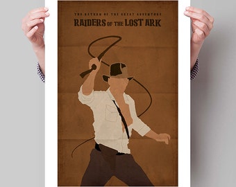 INDIANA JONES Inspired Raiders of the Lost Ark Minimalist Movie Poster Print - 13"x19" (33x48 cm)