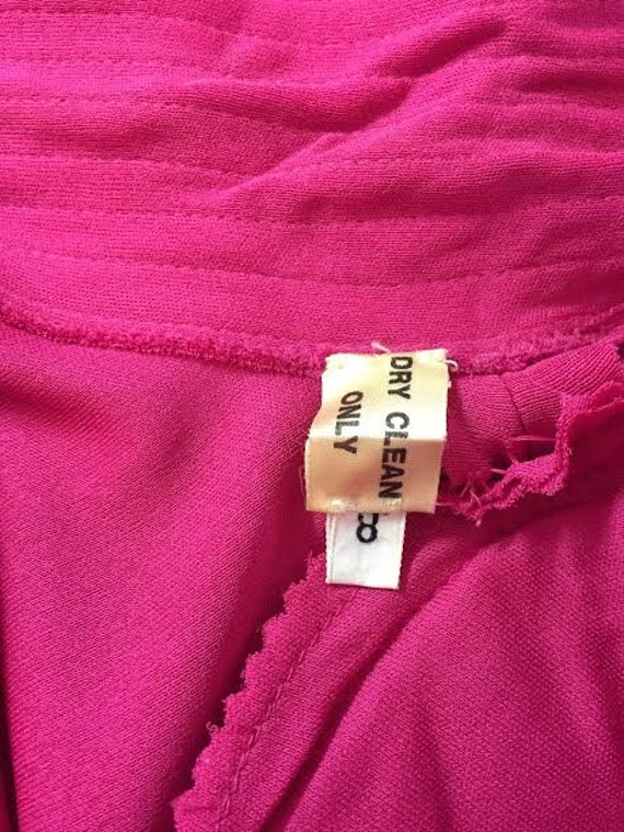 vintage 70s JEAN MUIR Maxi Dress | Hot Pink Rayon… - image 5