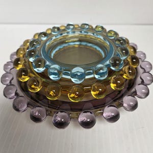Imperial Glass Candlewick stackable ashtrays or trinket dishes introduced in 1936.