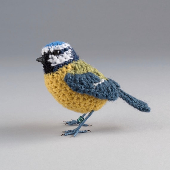 Bluetit realistic British bird fibre art sculpture | Etsy