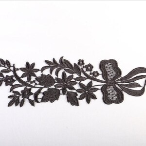 1 aplique grande de encaje de guipur negro para scrapbooking