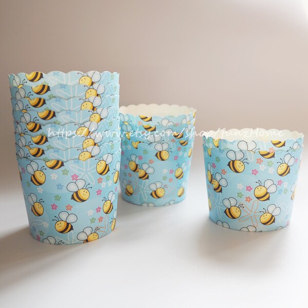 20 pcs honey bee party Paper Muffin Cups Baking Cups Candy Nut Popcorn Cups Ice-cream Cups