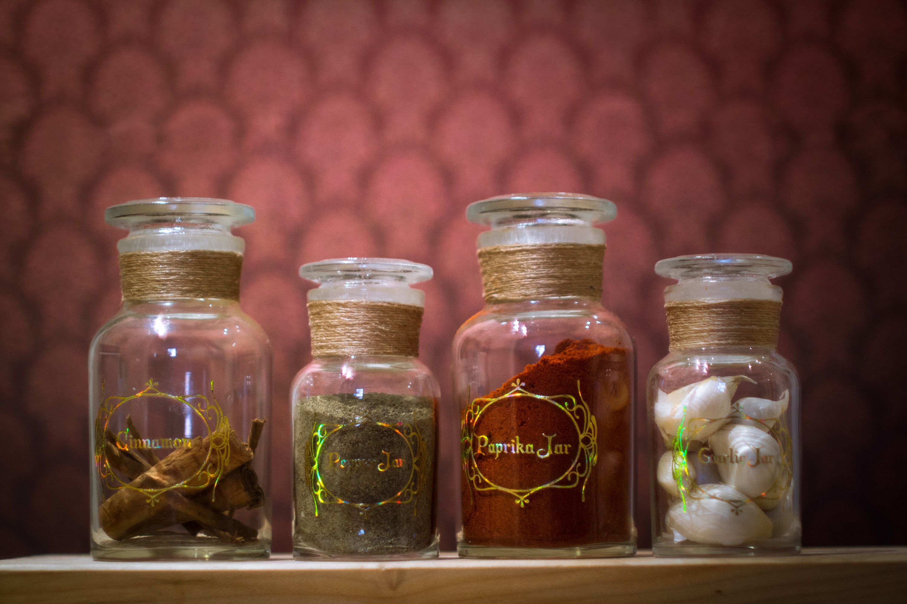 Set of Four Apothecary Spice Jars Etsy