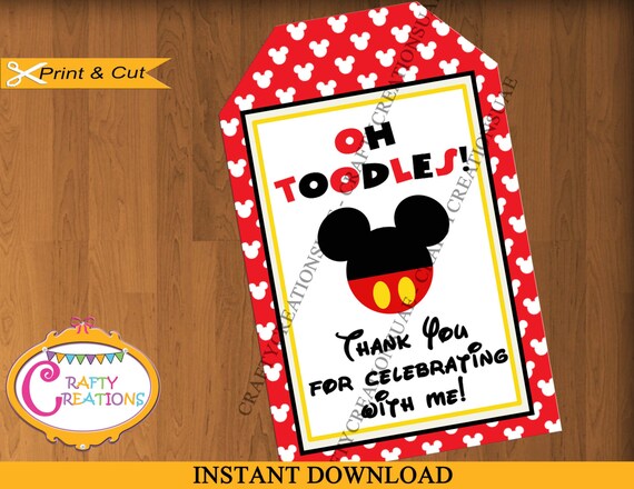 Mickey Mouse Favor Tag Label Mickey Clubhouse Birthday Party | Etsy