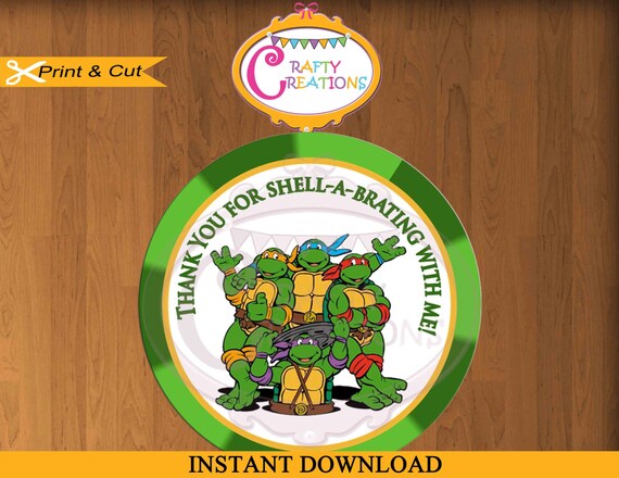 Personalised TMNT Teenage Ninja Turtles Stickers Birthday Party Thank You 348