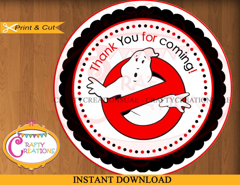 INSTANT DOWNLOAD Ghostbusters Labels Printable Thank You Etsy