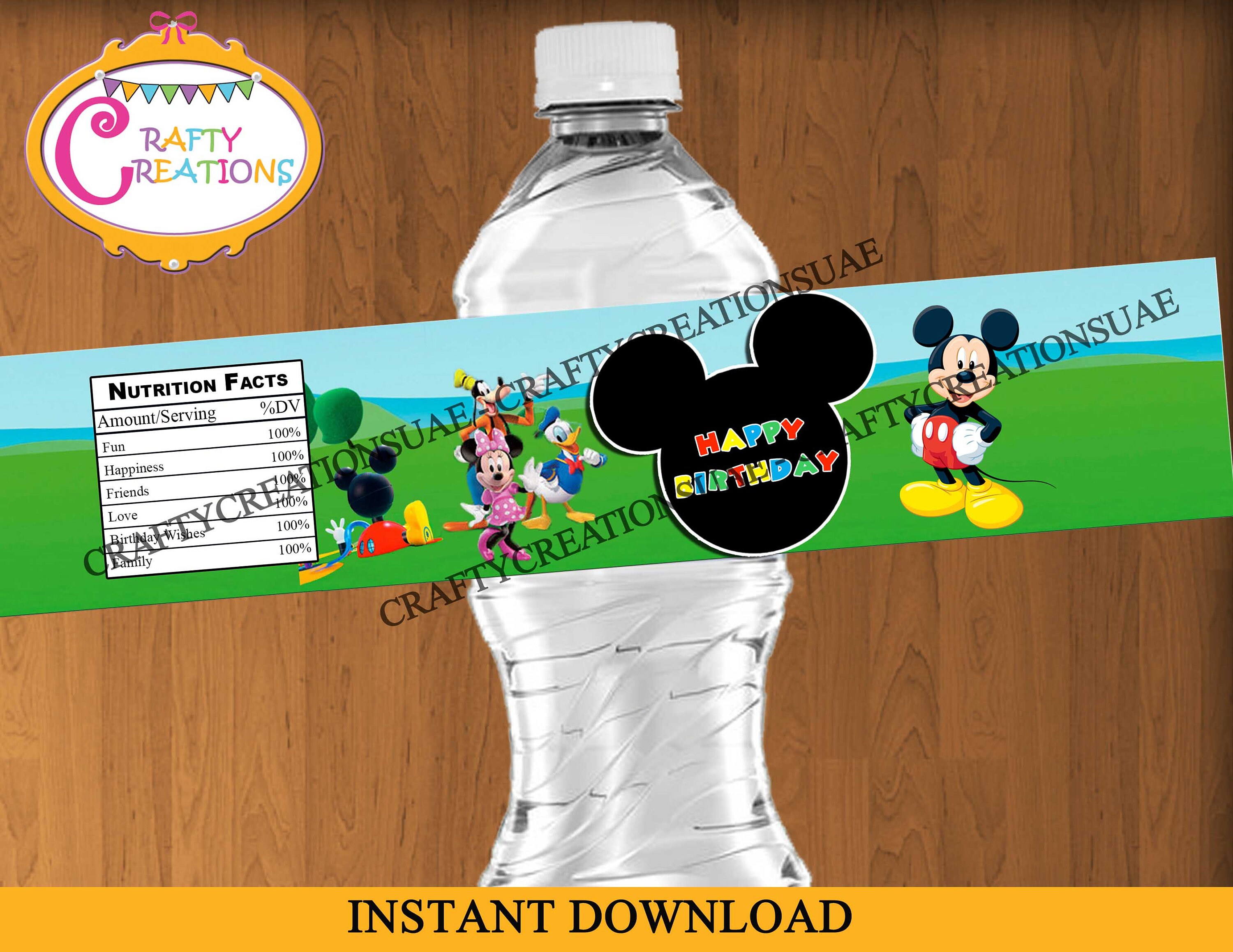 Mickey Mouse Clubhouse Water Bottle Labels Printable Mickey | Etsy