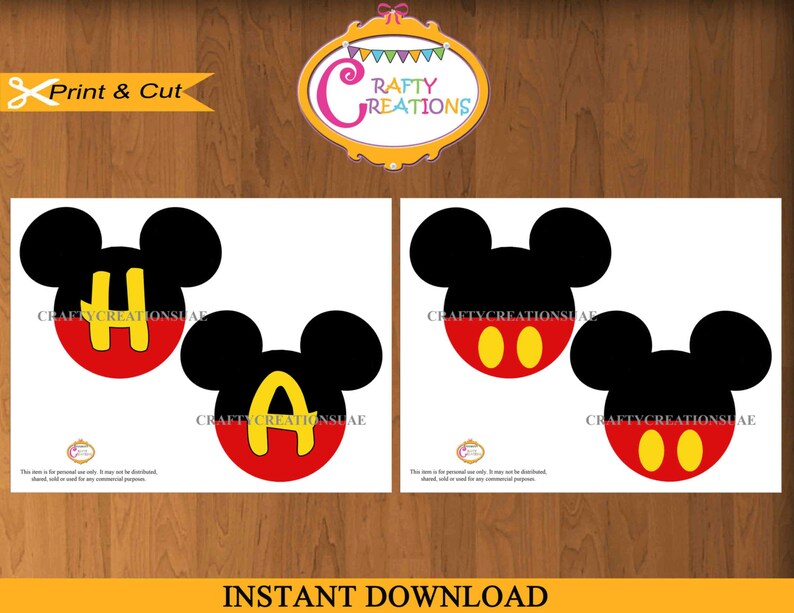 INSTANT DOWNLOAD Printable Happy Birthday Mickey Mouse | Etsy