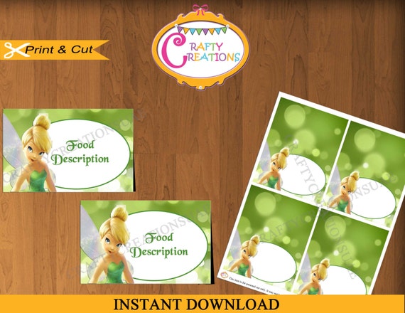 Instant Download Tinkerbell Food Tent Cards Tinkerbell Tent Etsy