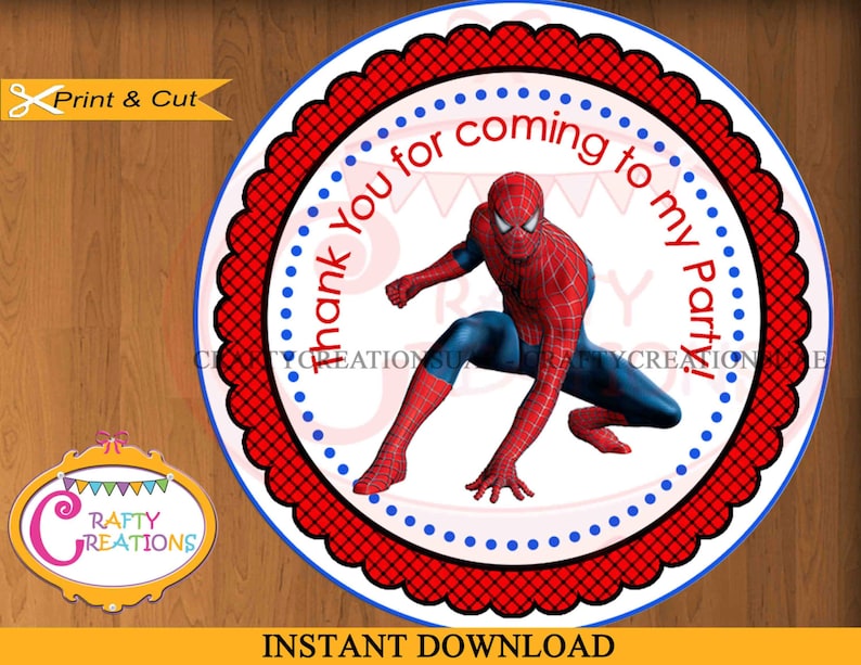 INSTANT DOWNLOAD Spiderman Labels Printable Spiderman | Etsy