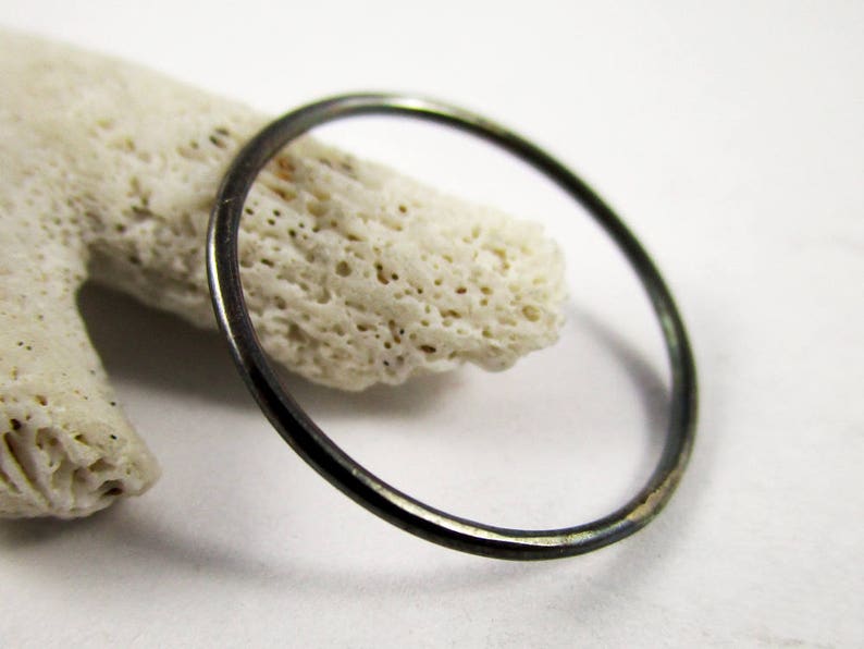 Patinaed Stacking Ring 18g Sterling Silver Minimalist High Stackable Ring Polished Ring Stacking Ring Dainty Ring Stacking Ring