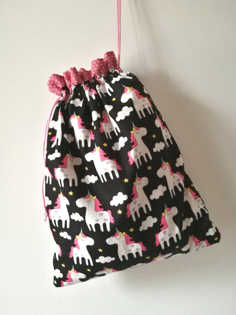 Drawtring pouch multiporpuse bag Uniconrs Drawstring bag snack bag Reusable bag kids bag unicorn gift bag