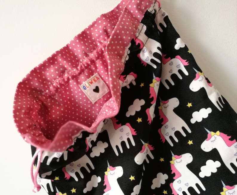 Drawtring pouch multiporpuse bag Uniconrs Drawstring bag snack bag Reusable bag kids bag unicorn gift bag