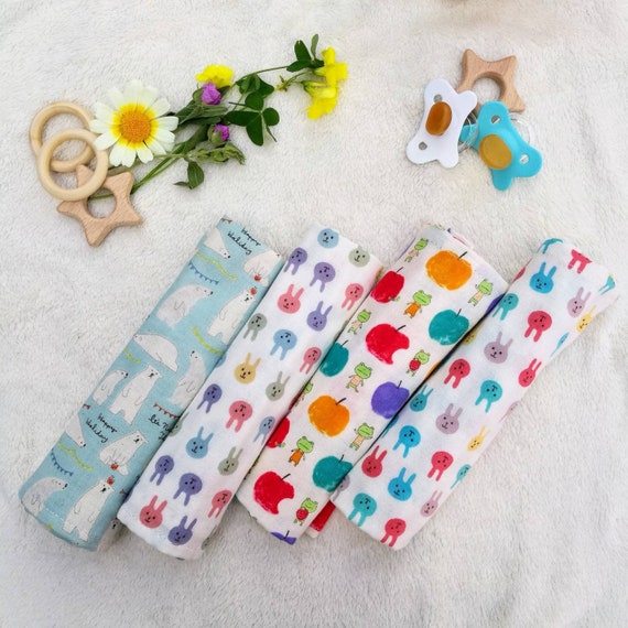 Set of 4 Muslins Double Gauze Cotton Cute Design Japanese Fabric